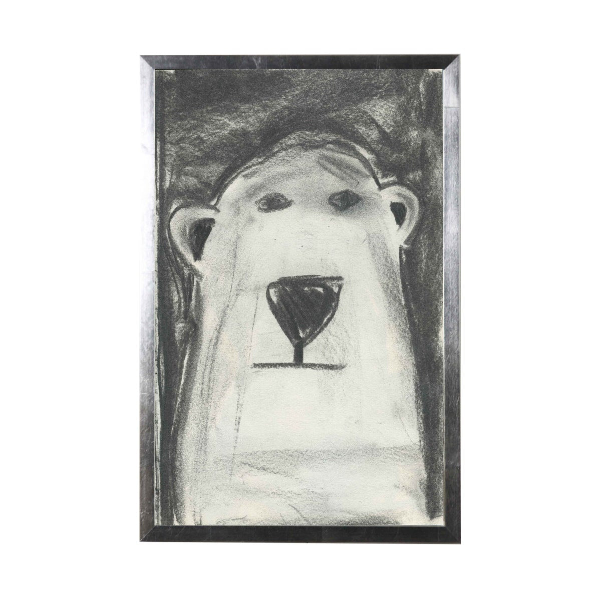 Charcoal Polar Bear Framed Art - Rug & Home