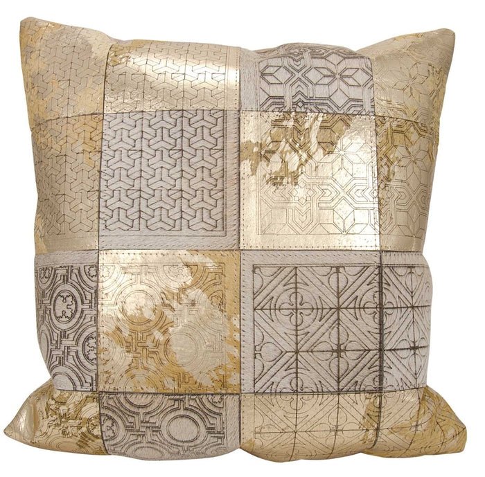 Couture Nat Hide S6078 Beige/Gold Pillow - Rug & Home