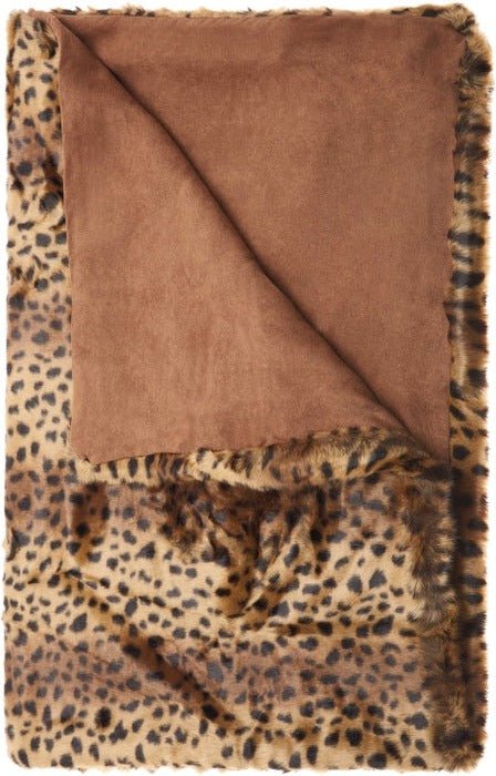 Fur N9371 Brown Throw Blanket - Rug & Home