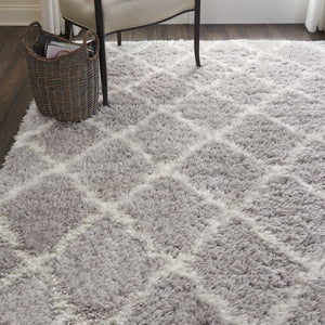 Luxe Shag LXS02 Grey/Ivory Rug - Rug & Home