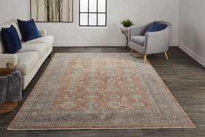 Marquette 3761F Rust/Blue Rug - Rug & Home