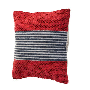 Red Nautical Striped LR07428 Throw Pillow - Rug & Home