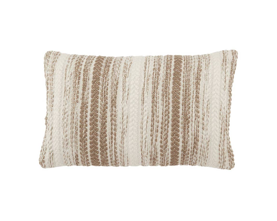 Reed REE02 Grey/White Pillow - Rug & Home