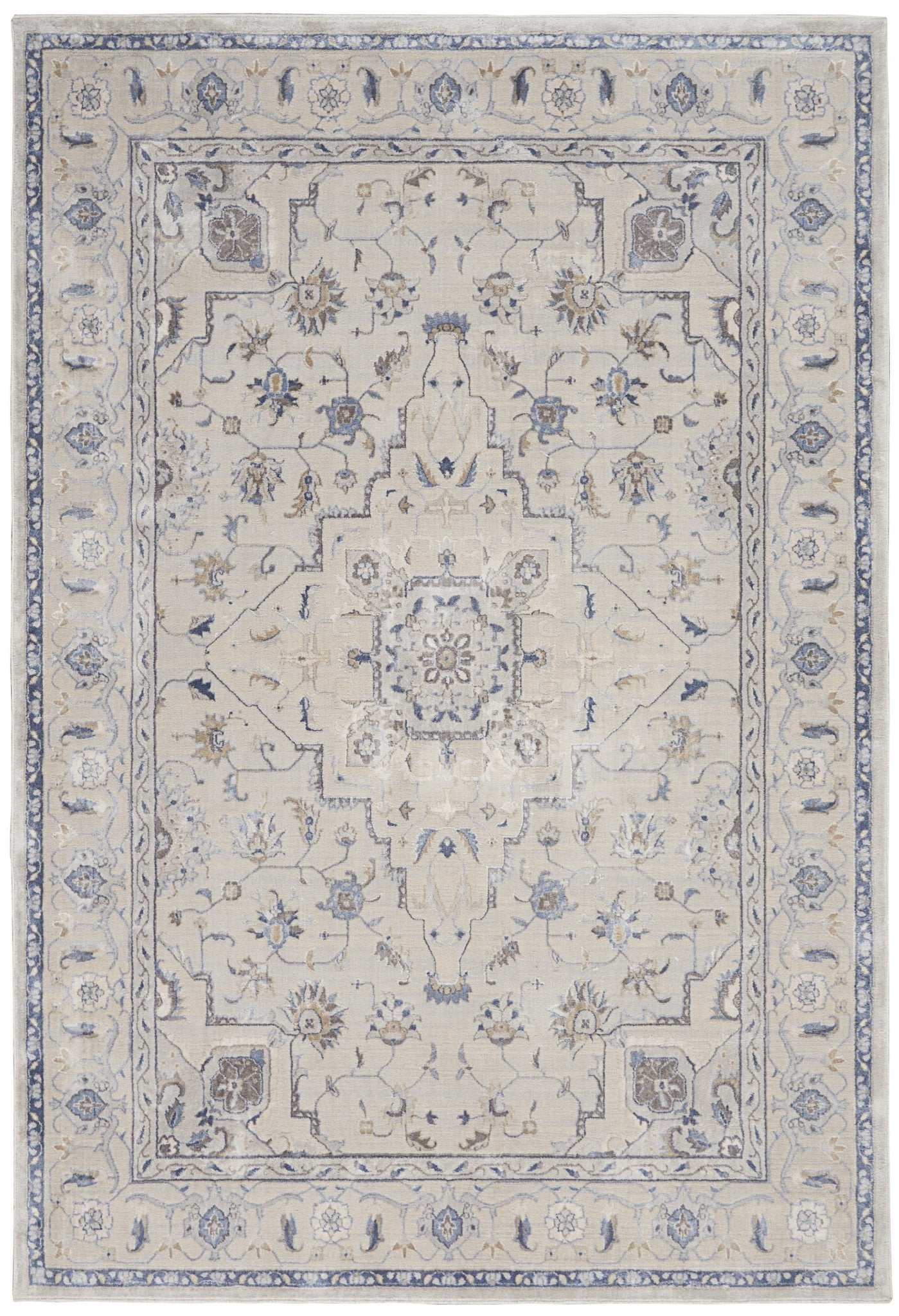 Silky Textures SLY08 Ivory/Grey Rug - Rug & Home