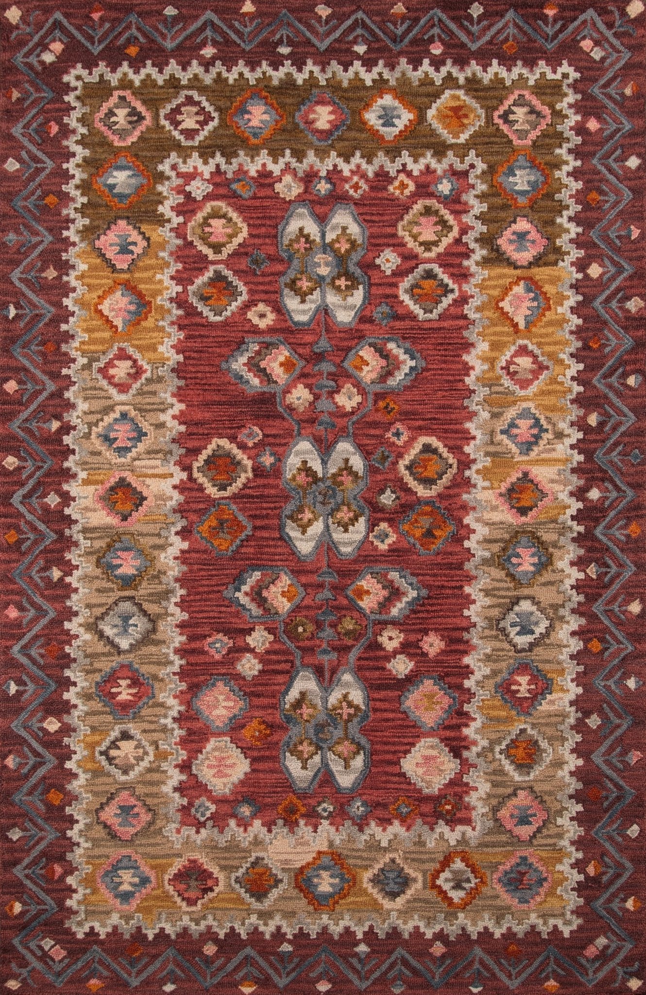 Tangier TAN 1 Red Rug - Rug & Home