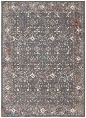 Thackery 39Cyf Gray/Red Rug - Rug & Home