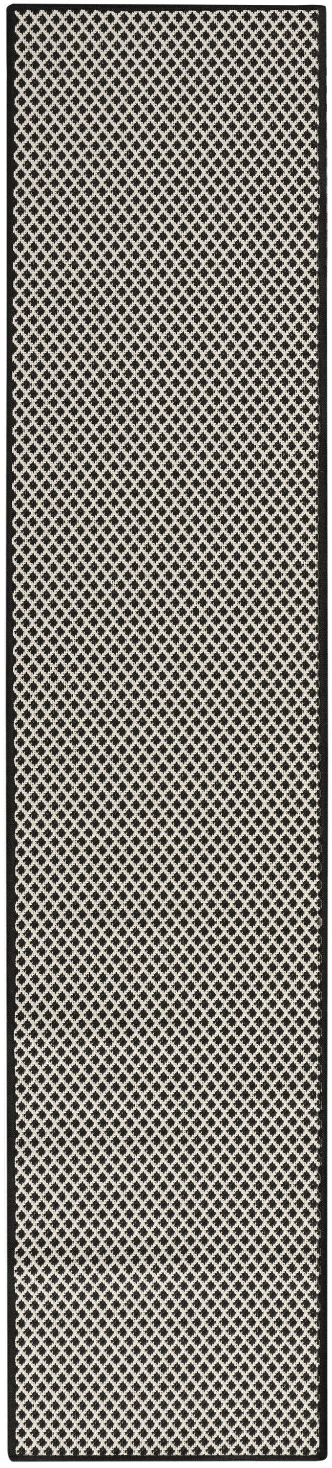 Courtyard COU01 Black White Rug