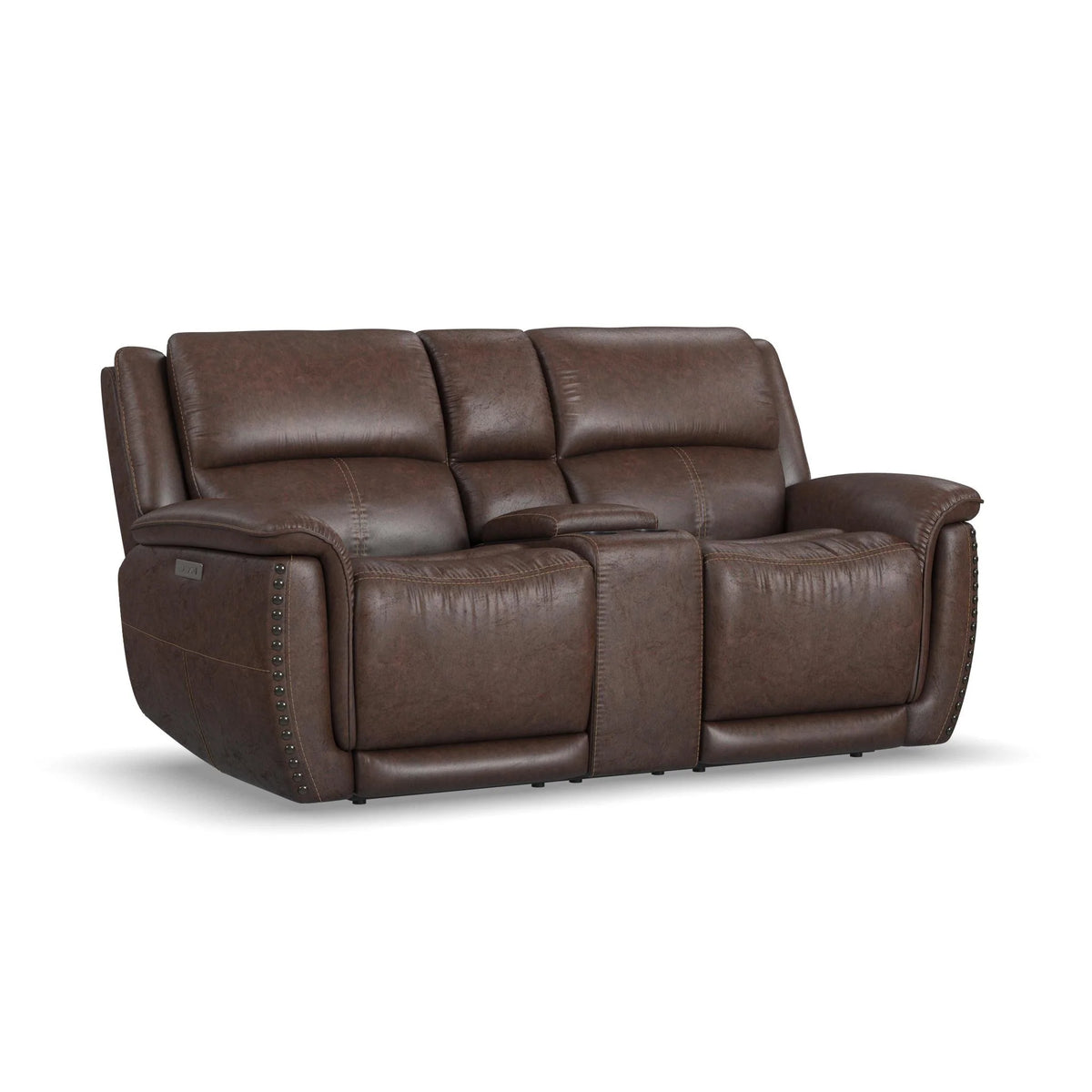 Beau Power Reclining Loveseat with Console & Power Headrests