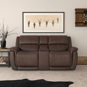 Beau Power Reclining Loveseat with Console & Power Headrests