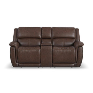 Beau Power Reclining Loveseat with Console & Power Headrests