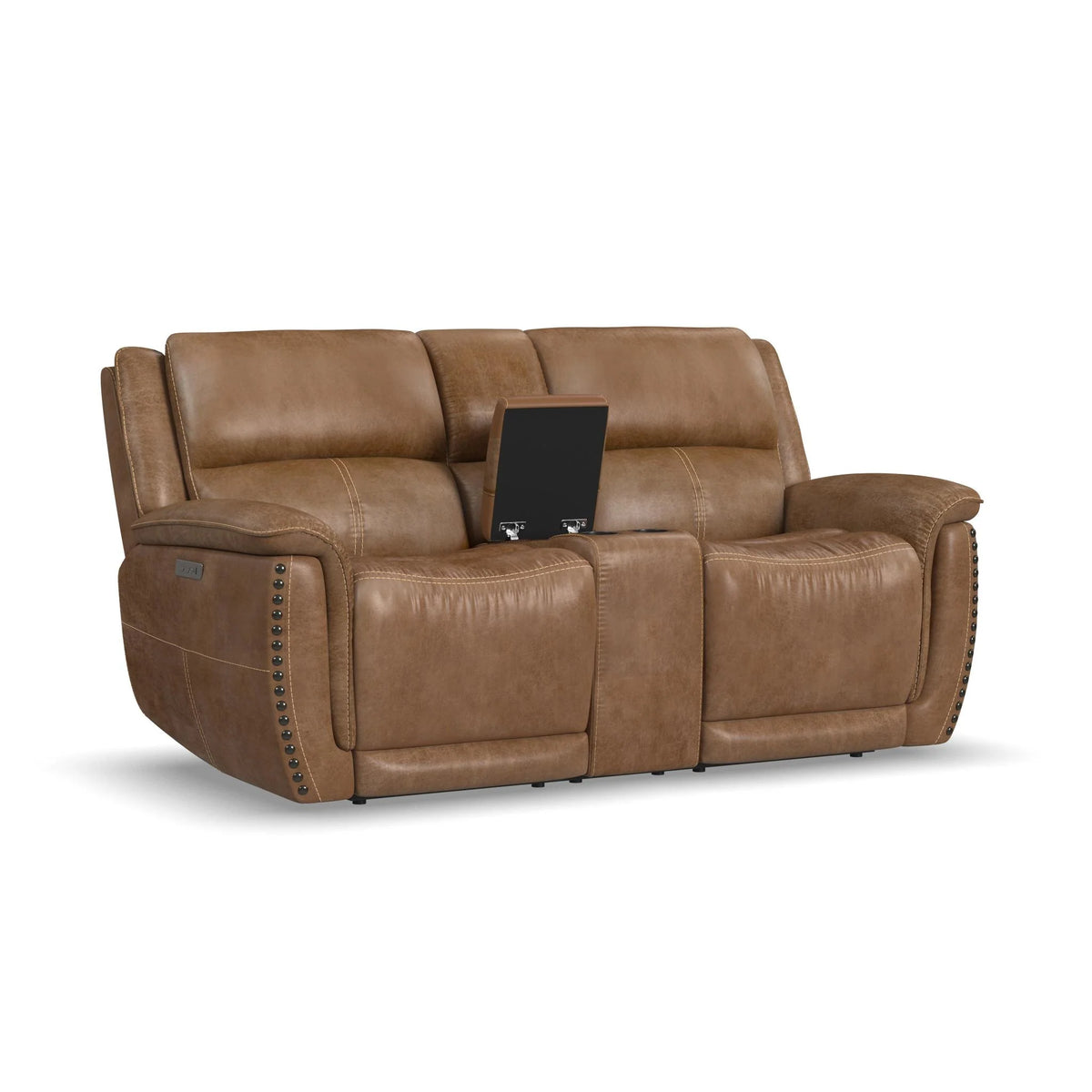 Beau Power Reclining Loveseat with Console & Power Headrests