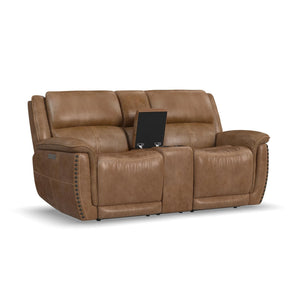 Beau Power Reclining Loveseat with Console & Power Headrests