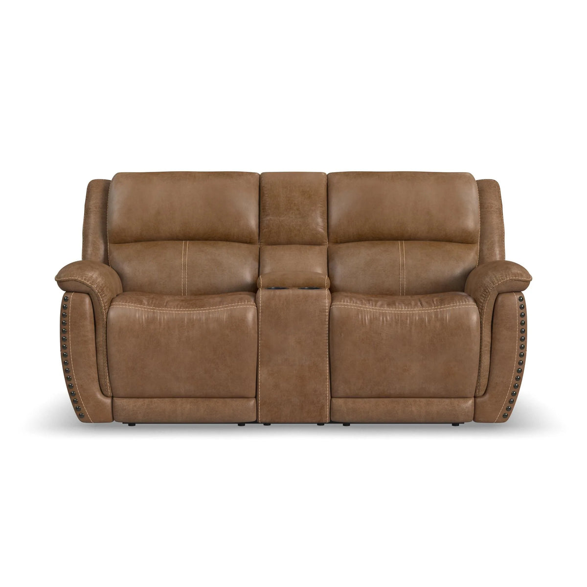 Beau Power Reclining Loveseat with Console & Power Headrests