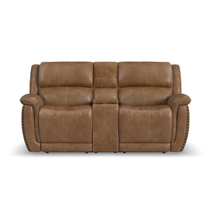 Beau Power Reclining Loveseat with Console & Power Headrests
