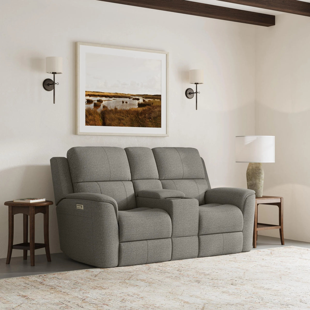 Henry Power Reclining Loveseat with Console & Power Headrests & Lumbar