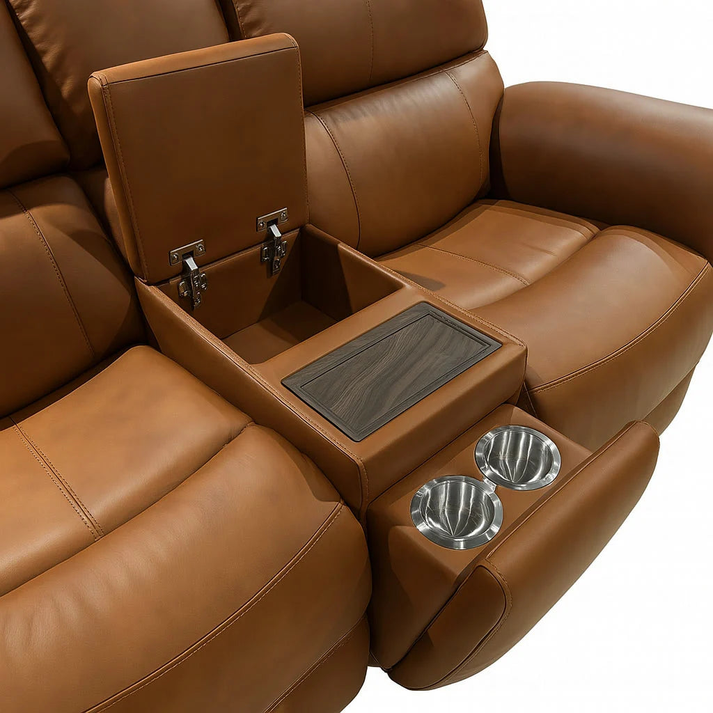 Henry Power Reclining Loveseat with Console & Power Headrests & Lumbar