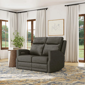 Maxwell Power Reclining Loveseat with Power Headrests and Lumbar