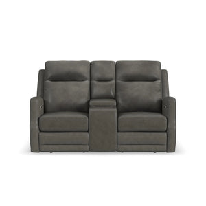Maxwell Power Reclining Loveseat with Console, Power Headrests and Lumbar