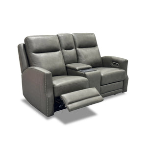 Maxwell Power Reclining Loveseat with Console, Power Headrests and Lumbar