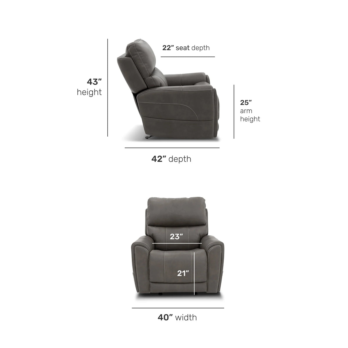 Carter Power Rocking Recliner with Power Headrest, Lumbar, Heat & Massage