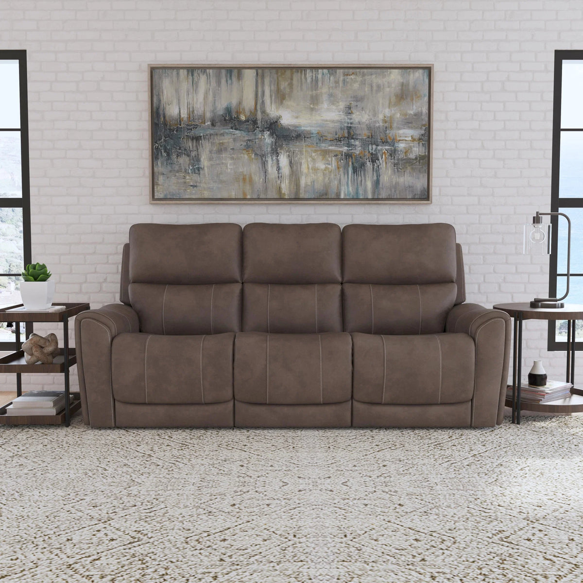 Carter Power Reclining Sofa with Console & Power Headrests & Lumbar