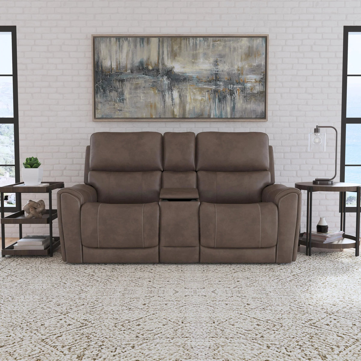 Carter Power Reclining Loveseat with Console & Power Headrests & Lumbar