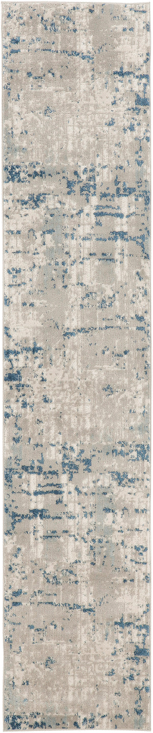 Quarry QUA01 Ivory Grey Blue Rug