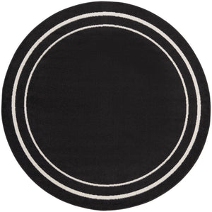 Nourison Essentials NRE02 Black Ivory Rug