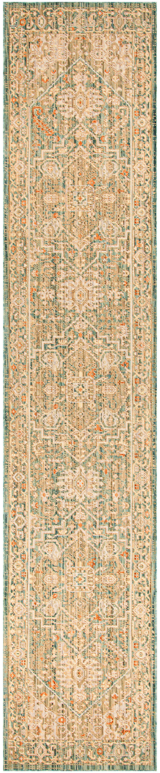 Antique Bloom ANB03 Teal Rug