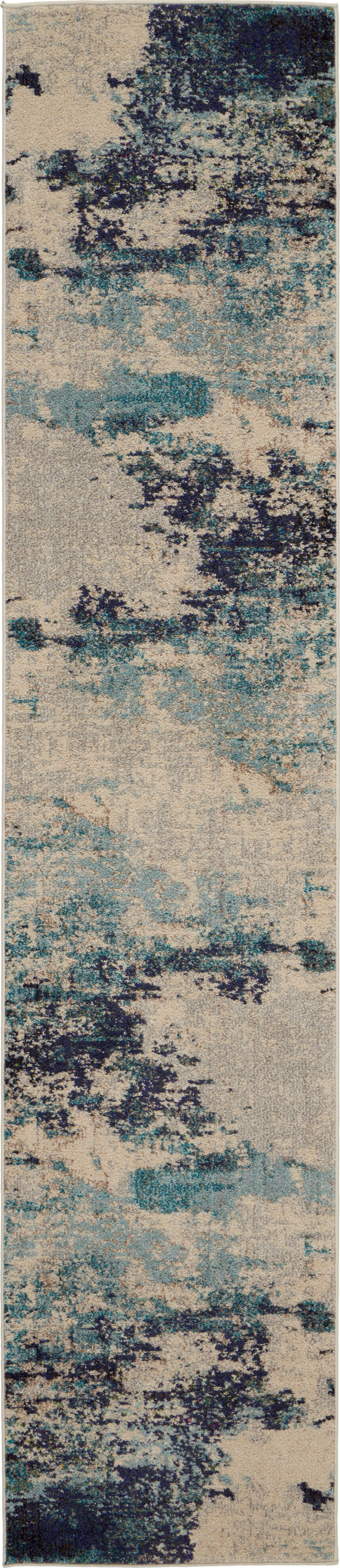 Celestial CES02 Ivory Teal Blue Rug