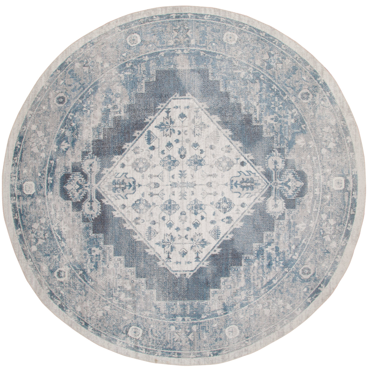 Astra Machine Washable ASW11 Blue Ivory Rug