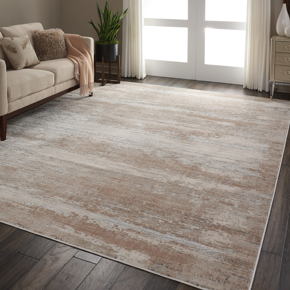 Beige Rug With Rectangular Pattern Rustic Textures RUS03 Beige Rug- Rectangle 3'11