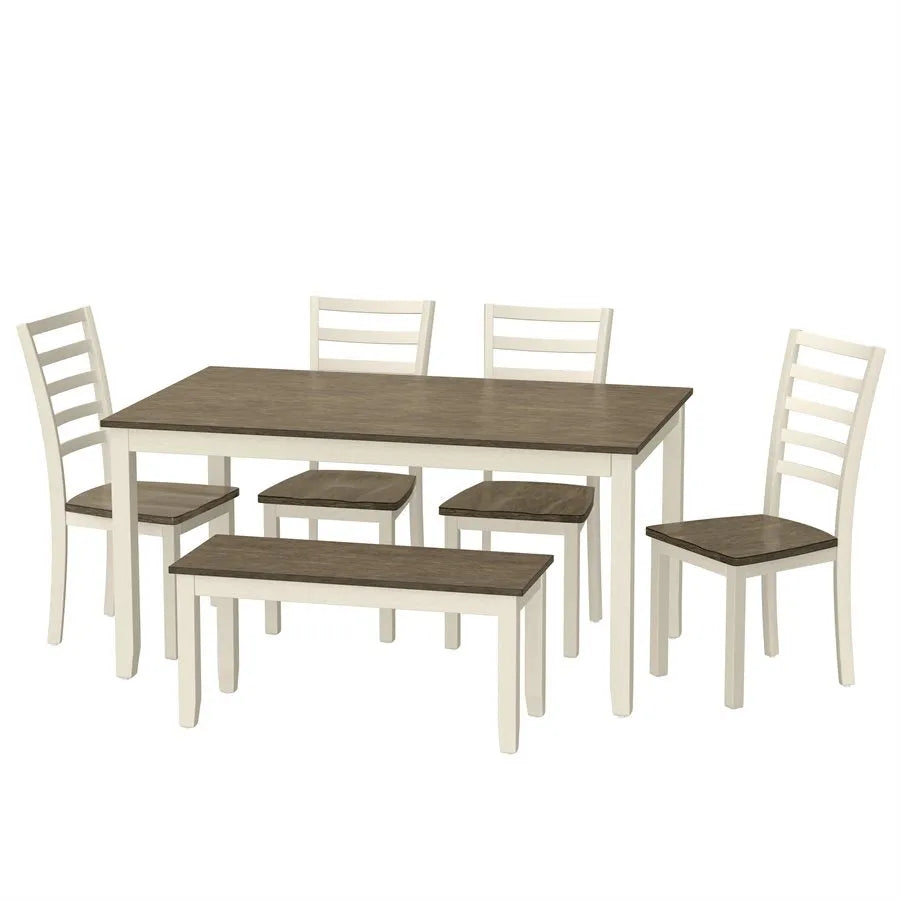Wichita 6 Piece Dining Table Set Dogwood Bark & Blossom