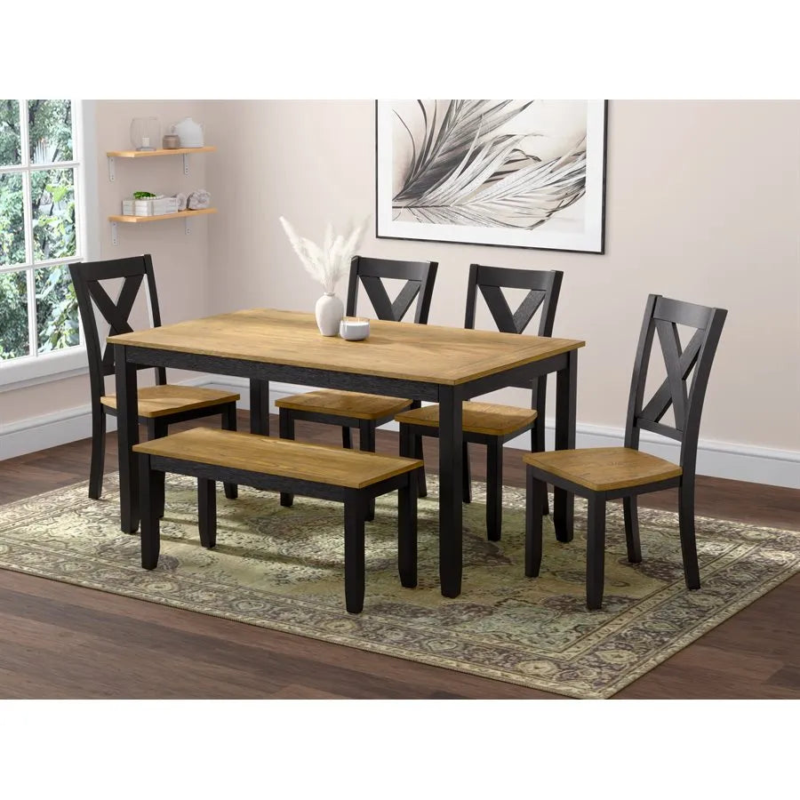 Arlington Arlington 6 Pc Dining Table + 4 Chairs + Bench, Brown/Black 4835-3660-1Pk Earthen Dusk