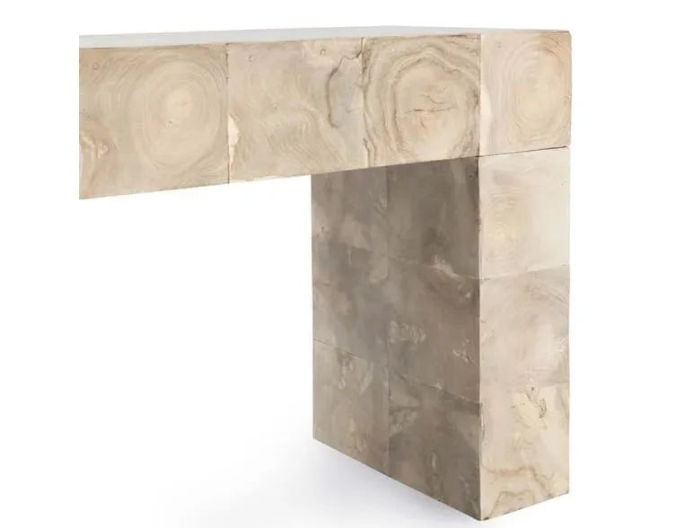 Anders Teak Wood 70" Console Table Cream Wash