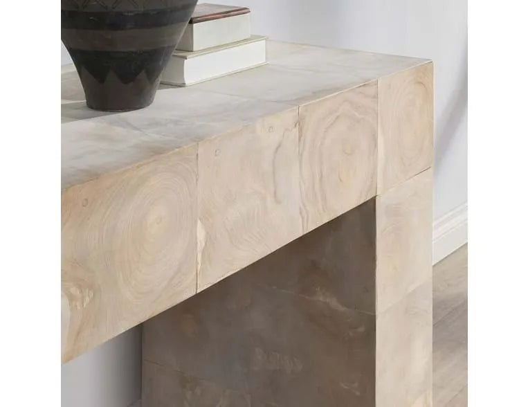 Anders Teak Wood 70" Console Table Cream Wash