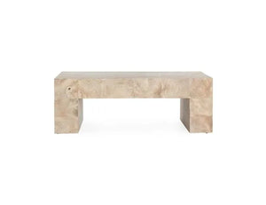 Anders Teak Wood 51" Coffee Table Cream Wash