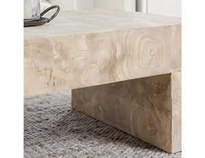 Anders Teak Wood 51" Coffee Table Cream Wash