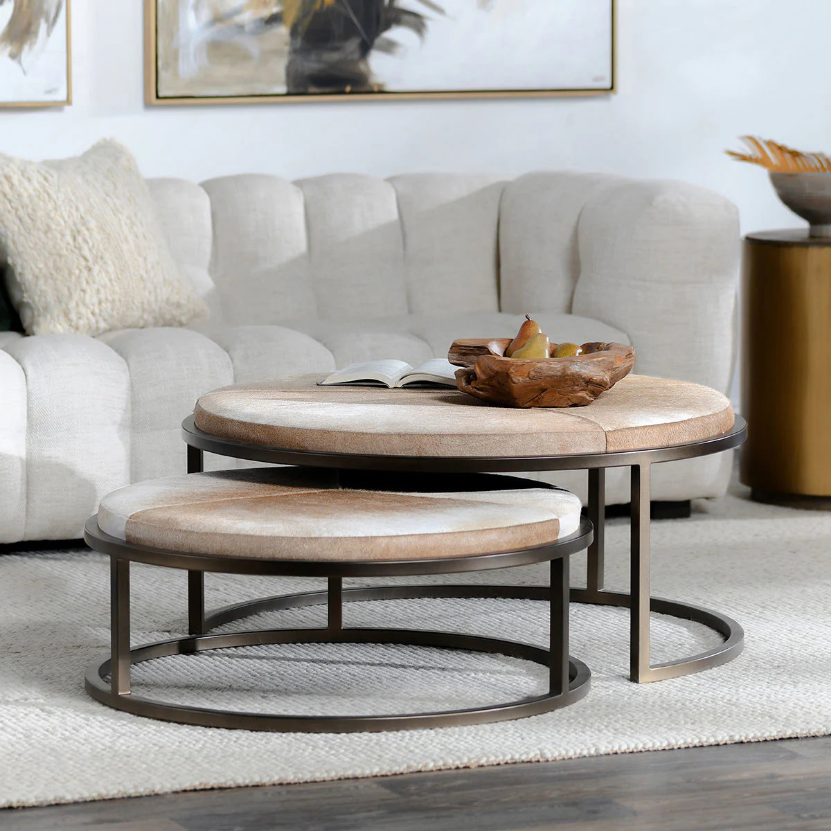 Hayword Hide Set of 2 Nesting Coffee Tables Blonde
