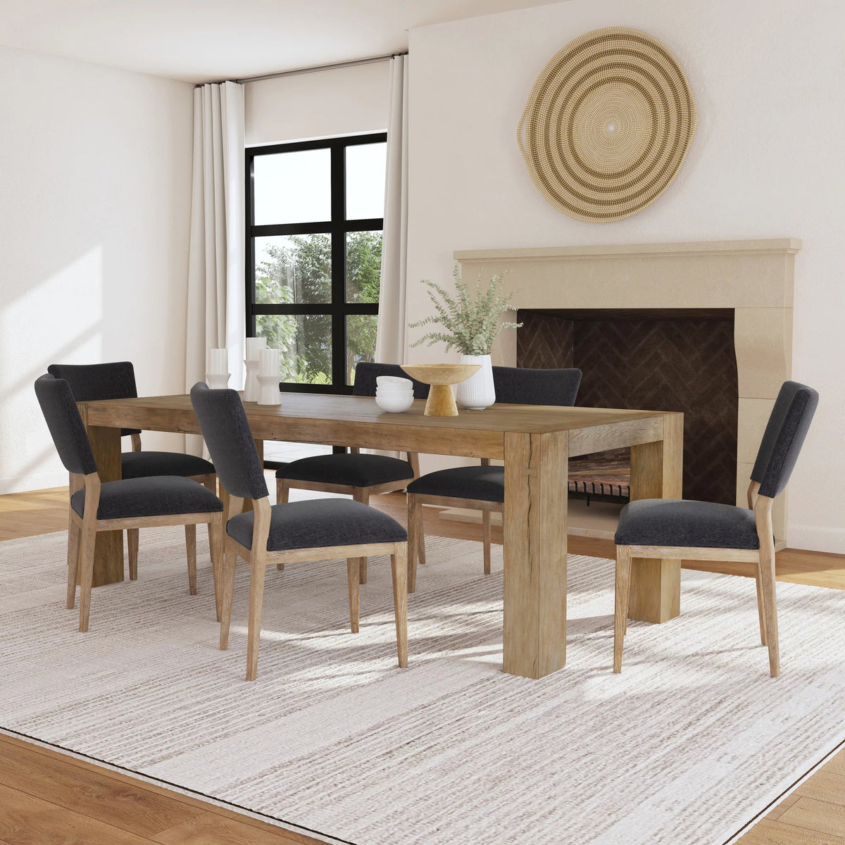 Kingston Reclaimed Oak 89" Dining Table Cafe Brown