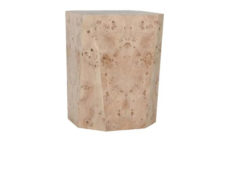 Avena Burl Wood 17" Square End Table Natural