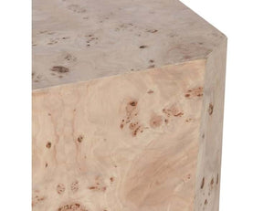 Avena Burl Wood 17" Square End Table Natural