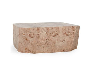 Avena Burl Wood 42" Square Coffee Table Natural