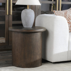 Runa Oak Veneer 22" End Table Coffee Brown