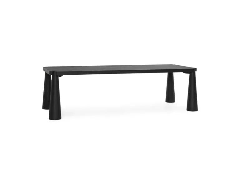 Atrop Oak Wood 102" Dining Table Ink Black