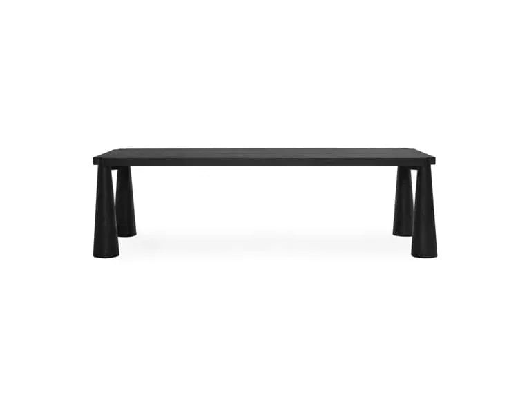 Atrop Oak Wood 102" Dining Table Ink Black