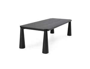 Atrop Oak Wood 102" Dining Table Ink Black