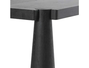 Atrop Oak Wood 102" Dining Table Ink Black