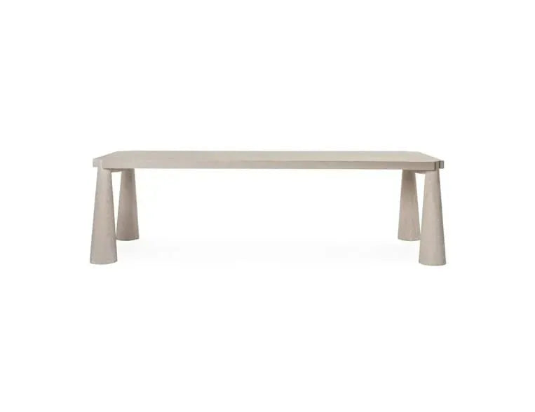 Atrop Oak Wood 102" Dining Table Milk White