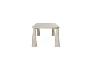 Atrop Oak Wood 102" Dining Table Milk White